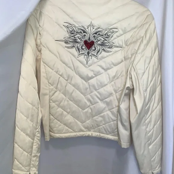 Harley-Davidson Women's Off-White Quilted Puffer Jacket - Picture 2 of 8